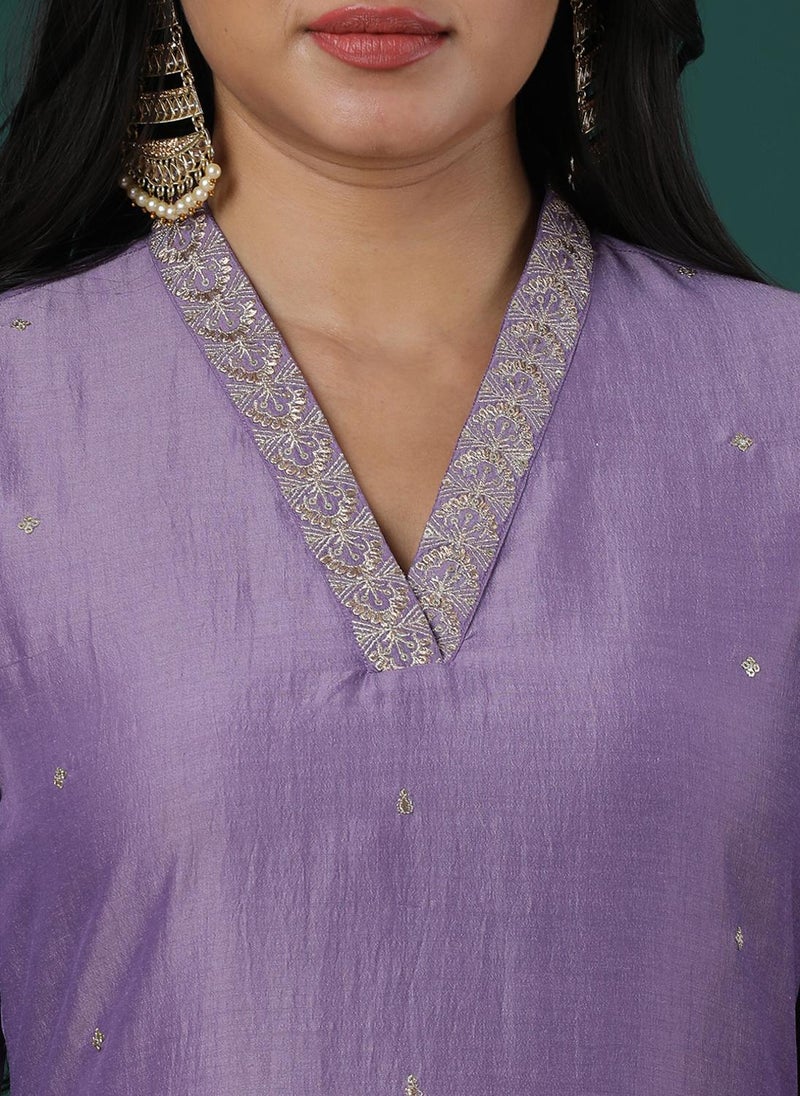 جلو باص سروال نسائي مطرز بالزهور مع بالازو - Image 5